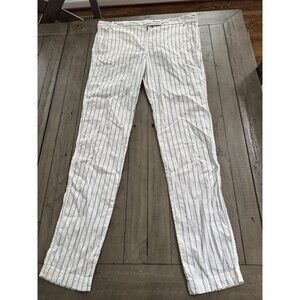 A.L.C. Ivory and Charcoal Pinstripe Trousers